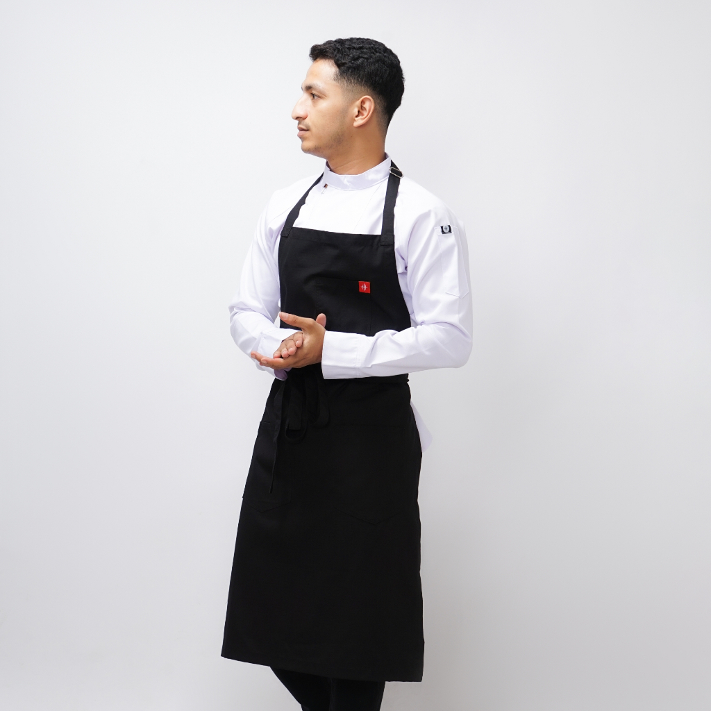 FK - Maggio Chef Apron Celemek Hitam Unisex Barista Waiter Approne Masak Koki Cheff