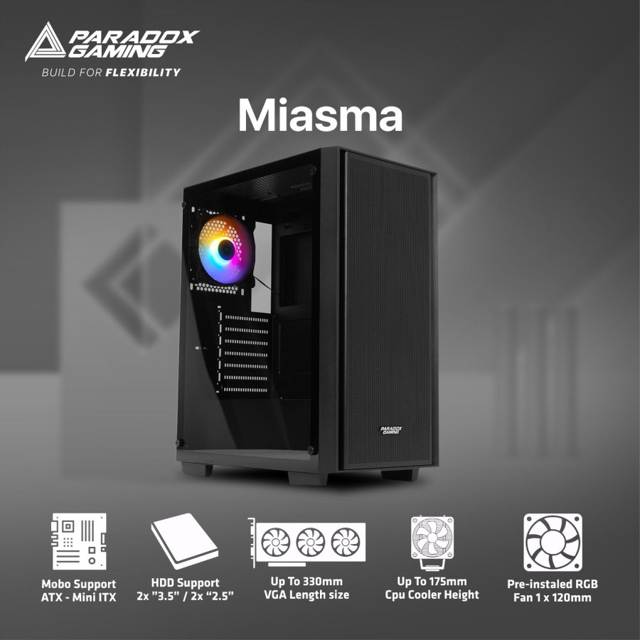 PARADOX GAMING MIASMA - ATX, mATX, mITX / CASING PC / CASE PC