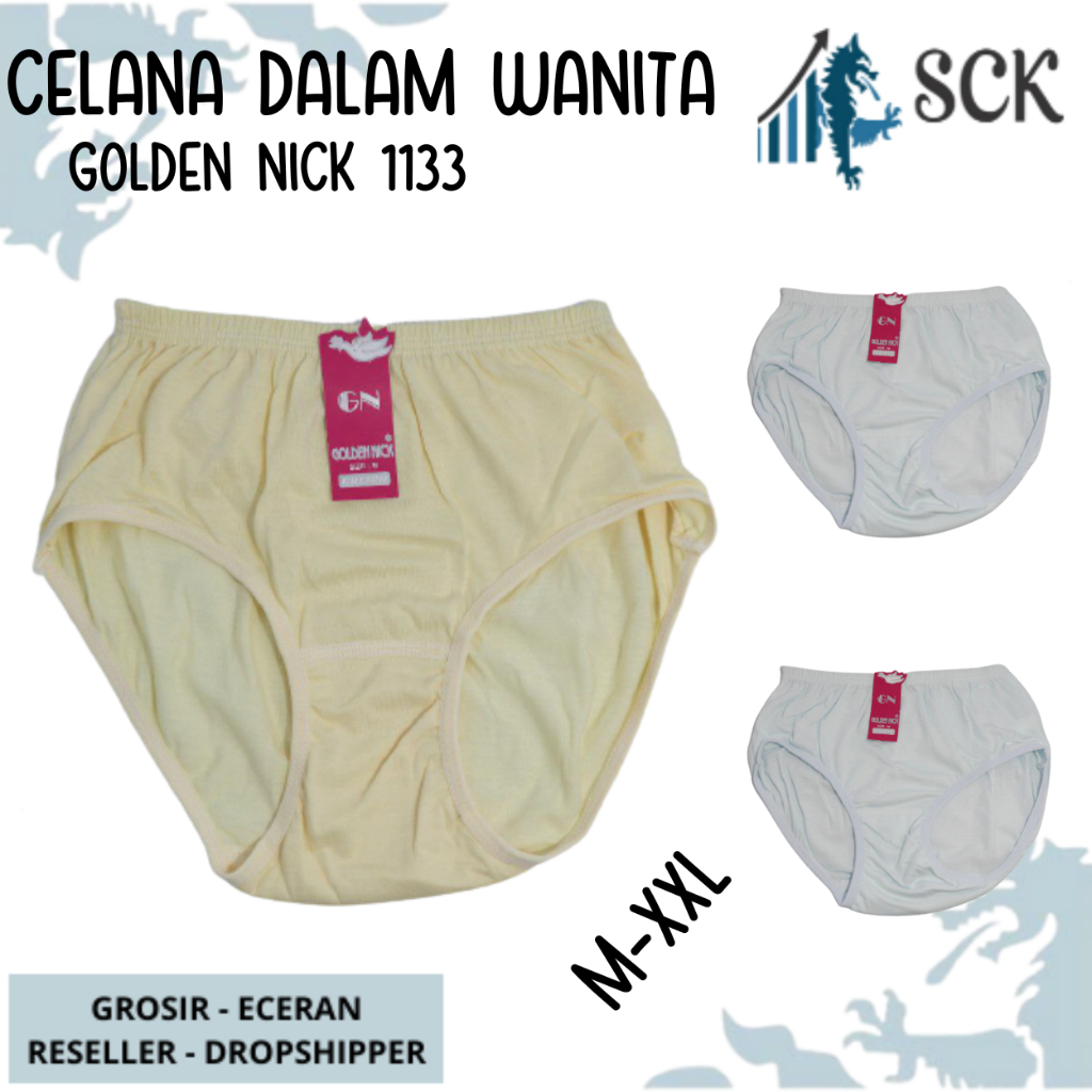 [ISI 1] CD Wanita GOLDEN NICK 1133 Pinggang Karet ukuran M-XXL Bahan Katun / Celana Dalam Wanita