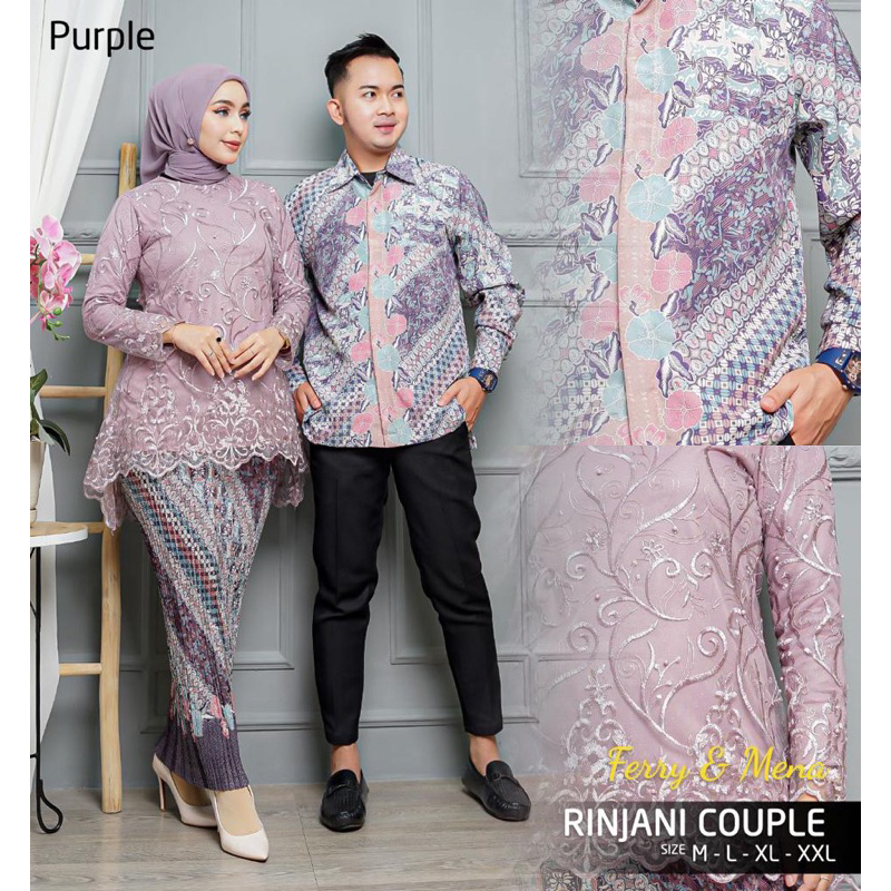 Permata Olshop / Couple Kebaya Rinjani Tulle Bordir / Kebaya Lamaran Couple / Kebaya Wisuda Couple / Kebaya Modern / Couple Batik Modern