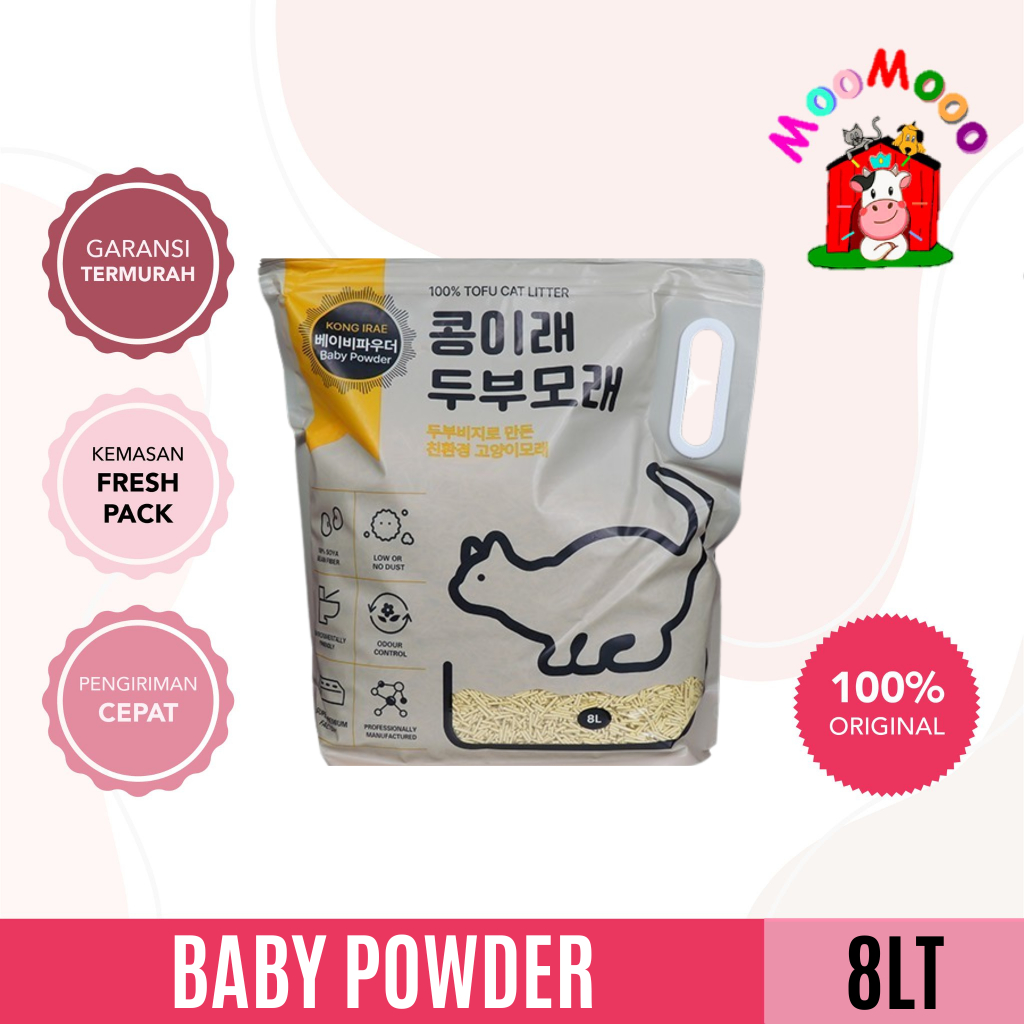 Kong Irae Tofu Clump 8 Liter - Pasir Kucing Kongirae 8L Baby Powder