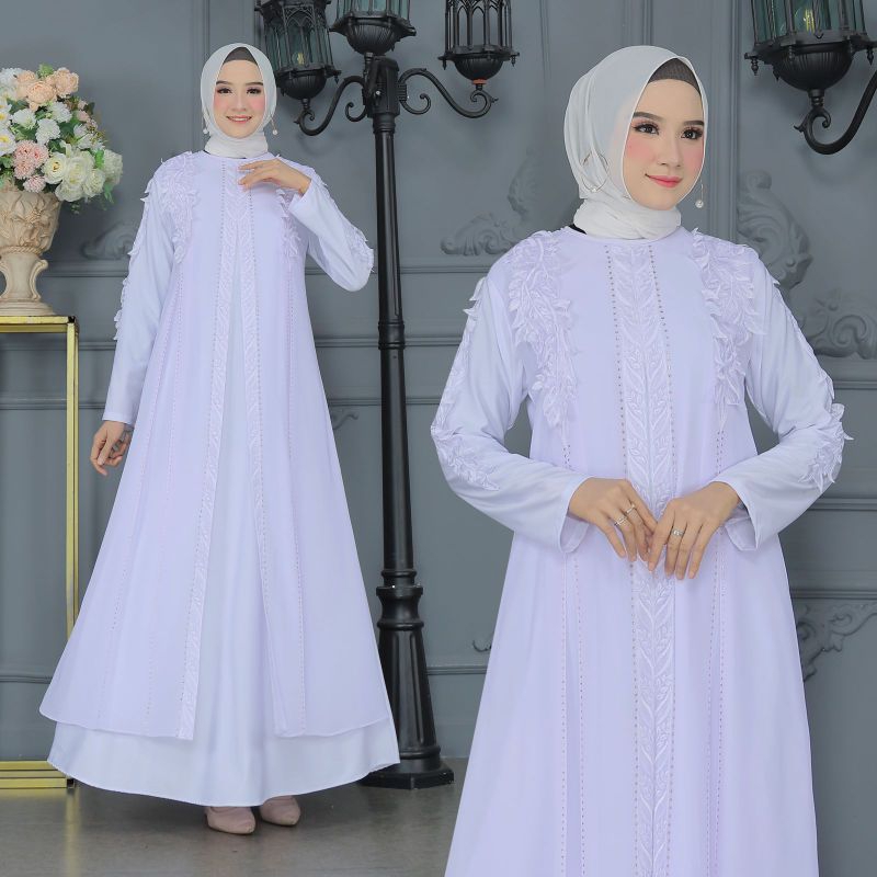 GAMIS ABAYA TURKEY MEWAH BORDIR LAVENDER