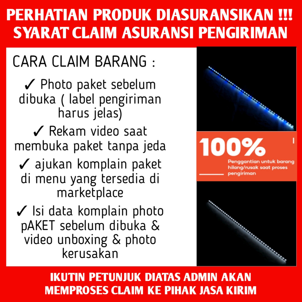 Lampu Celup Aquarium 80Cm 100Cm 120 / Lampu Led Celup Aquarium / Lampu Celup Aquarium / Lampu Celup