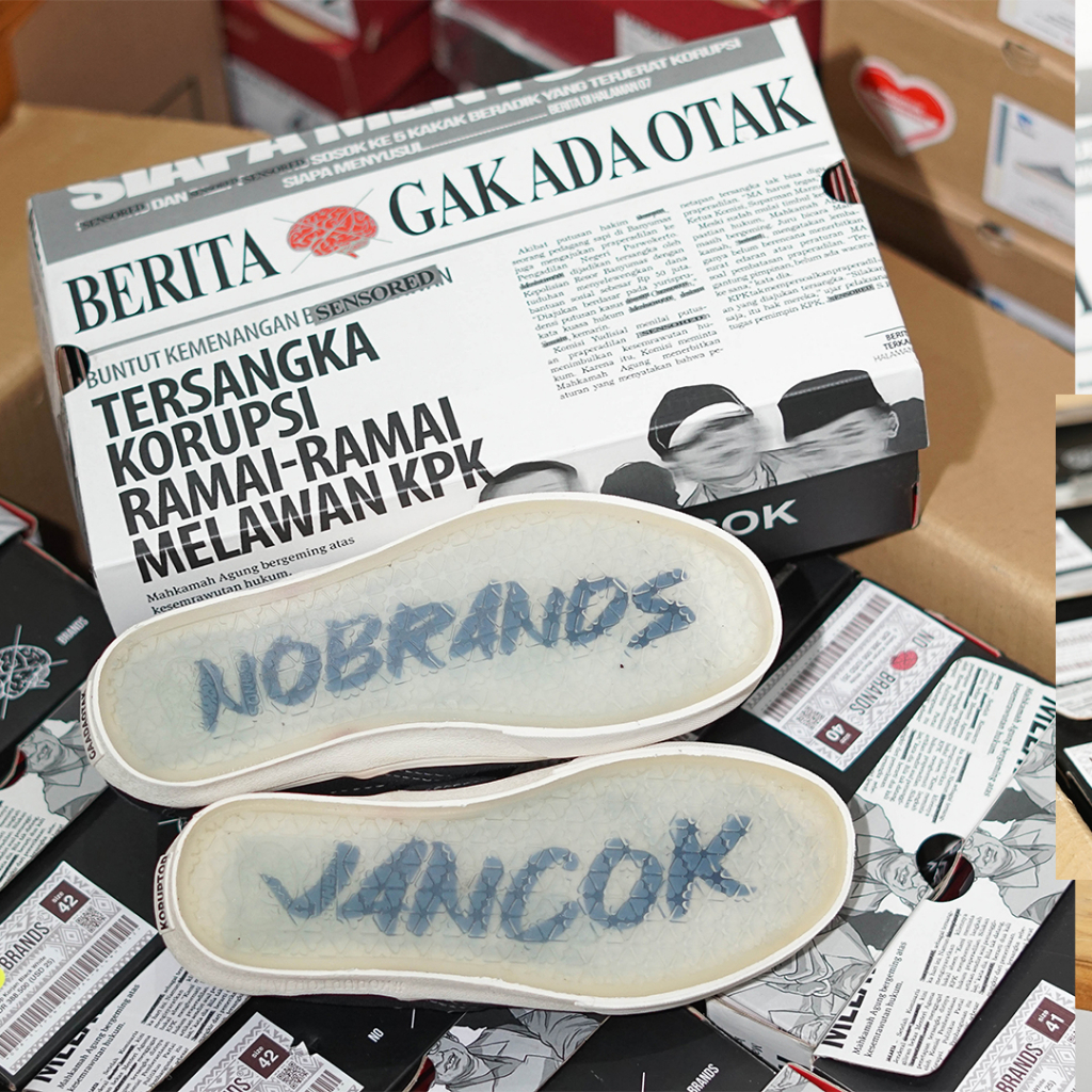 Nobrands Footwear Slipon Koruptor Jancok Black white / Slipon lokal