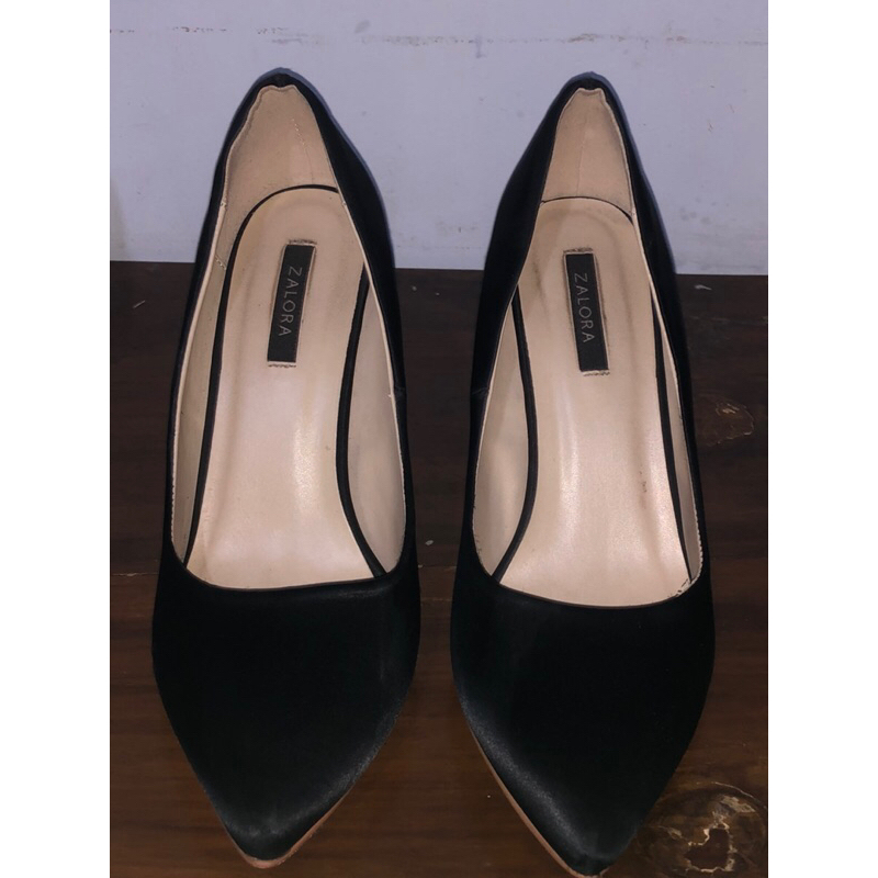 Zalora Satin Heels Black