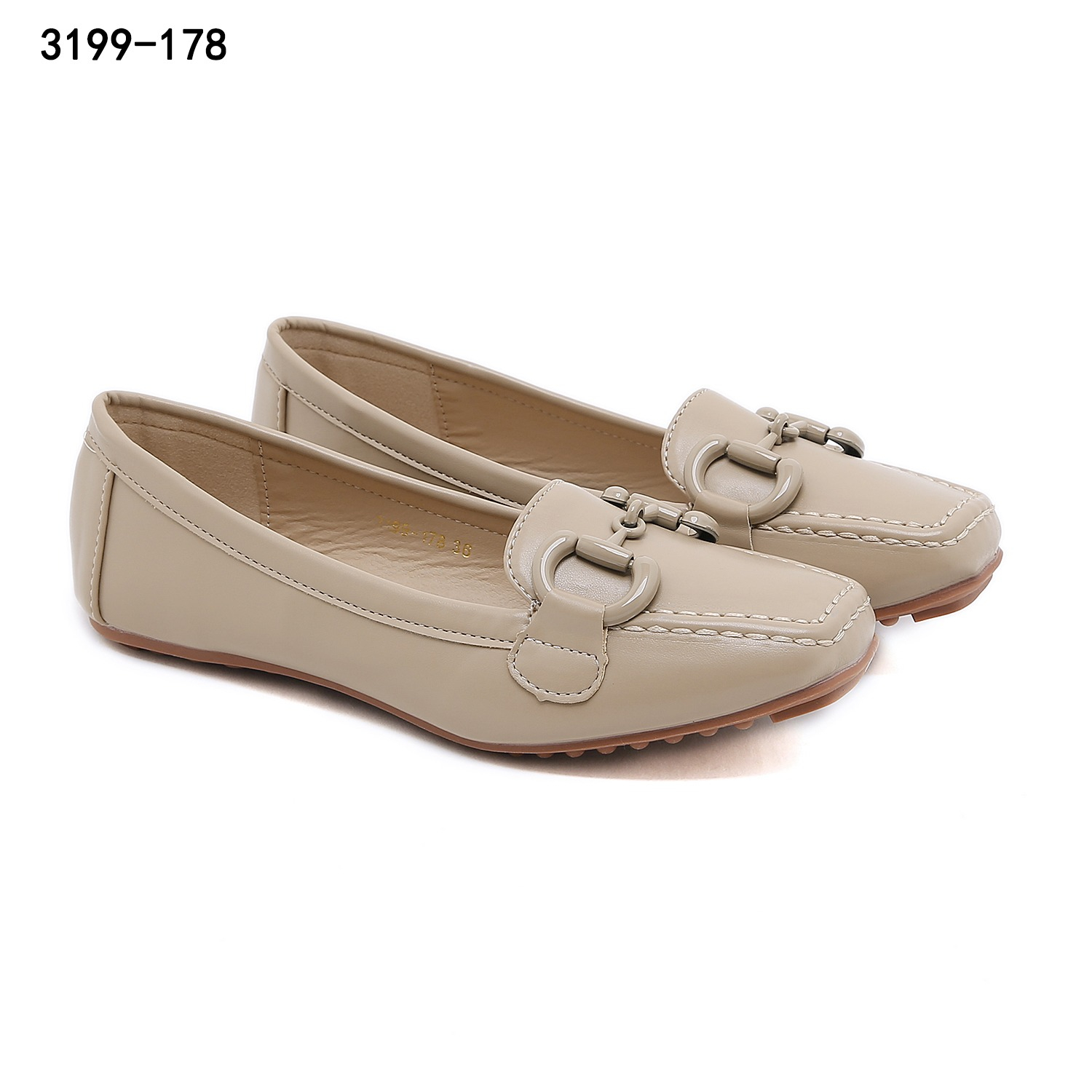 gc 3199-178 Leather Horsebit Loafer Flat Shoes