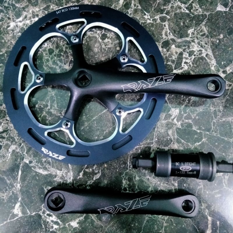 Crankset Crank Sepeda Lipat RB Raze Prowheel 52T 54T 56T BCD 130 BB Kotak Alloy