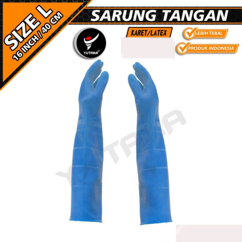 sarung tangan cuci piring karet  yutaka  panjang 16inch/SARUNG TANGAN KARET HOUSEHOLD yutaka/sarung tangan karet cuci piring