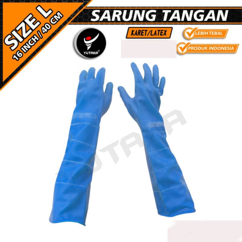 sarung tangan cuci piring karet  yutaka  panjang 16inch/SARUNG TANGAN KARET HOUSEHOLD yutaka/sarung tangan karet cuci piring