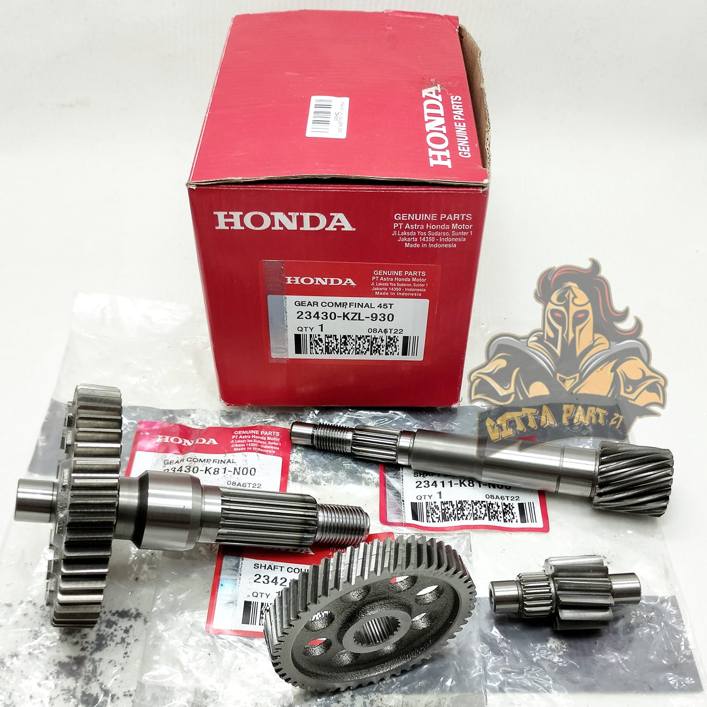 GIGI GEAR RASIO SET KOMPLIT 4 MACAM ASLI ORIGINAL HONDA KUALITAS ASLI ORIGINAL HONDA AHM PRESISI DAN DIJAMIN AWET BEAT FI STATER KASAR DAN HALUS BEAT ESP BEAT POP SCOOPY FI SCOOPY ESP SPACY FI VARIO 110 FI AS PULLY PULY