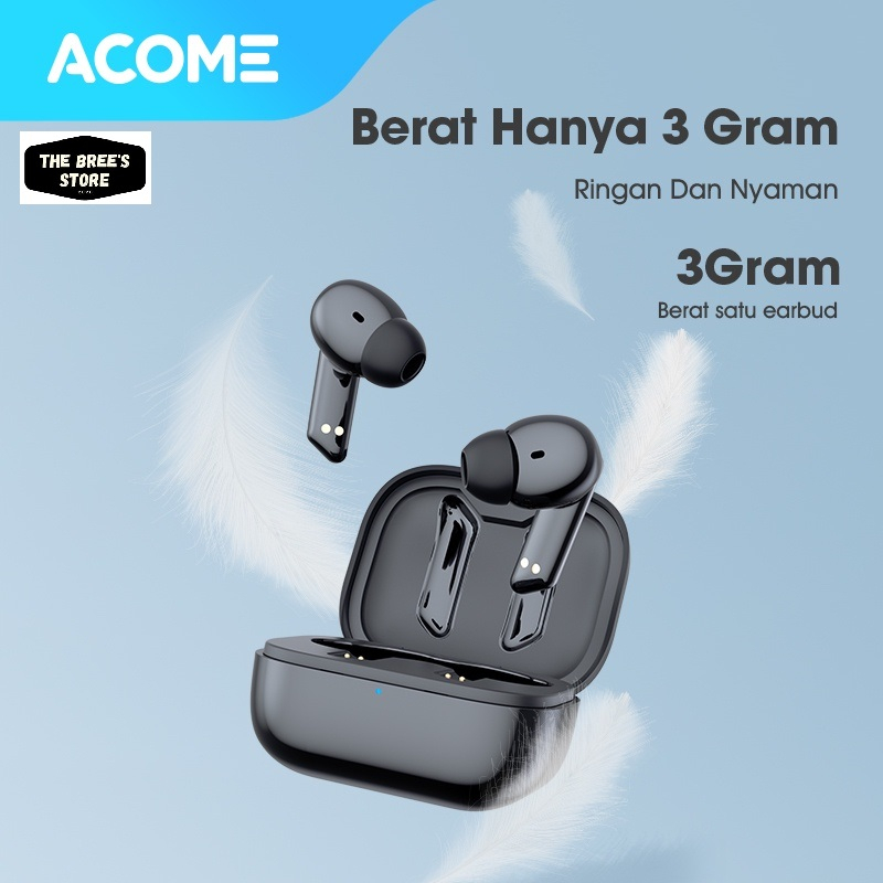 Acome True Wireless Earbuds Headset Bluetooth 5.3 TWS LED Garansi Resmi 1 Tahun Airdots T6