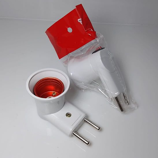 FITING COLOK LAMPU E27 + SAKLAR SWITCH TOMBOL ON / OFF DUTRON / FITTING / STEKER / KEPALA BABI / COL