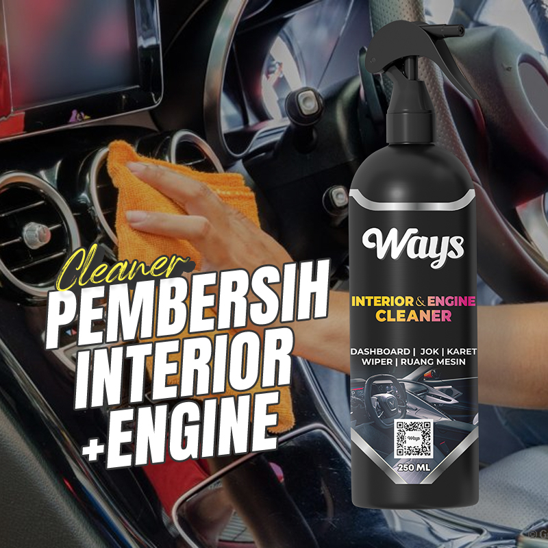 A021 | WAYS Interior Engine Cleaner Pembersih Pengkilap Dashboard Karet Wiper Mesin Mobil - FREE Microfiber