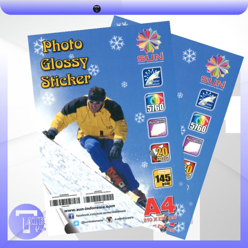 

Stiker Foto Glosy A4 145gsm - Kertas Sticker Paper - Support Semua Printer