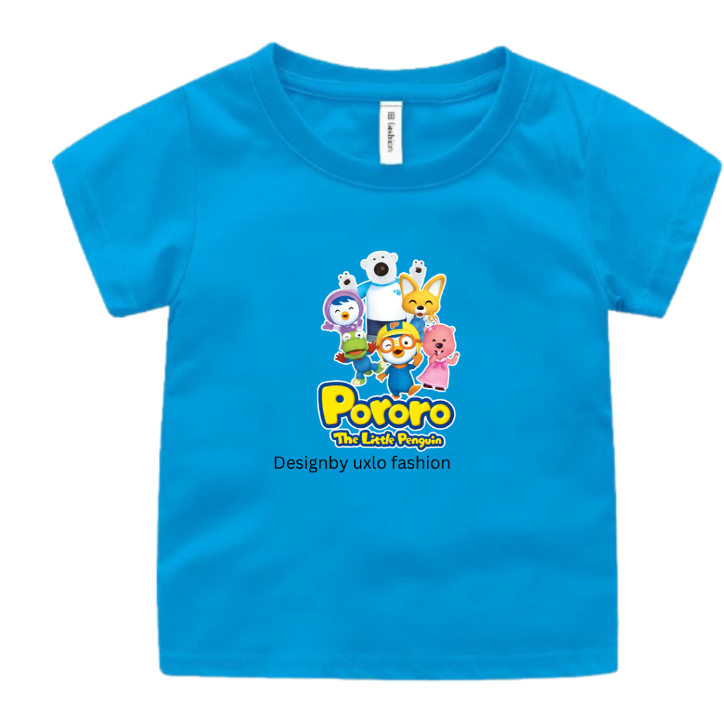 Baju Kaos Oblong Anak Laki-Laki Dan Perempuan Motif Kartun Pororo Umur 2-9 Tahun Uxlo Fashion