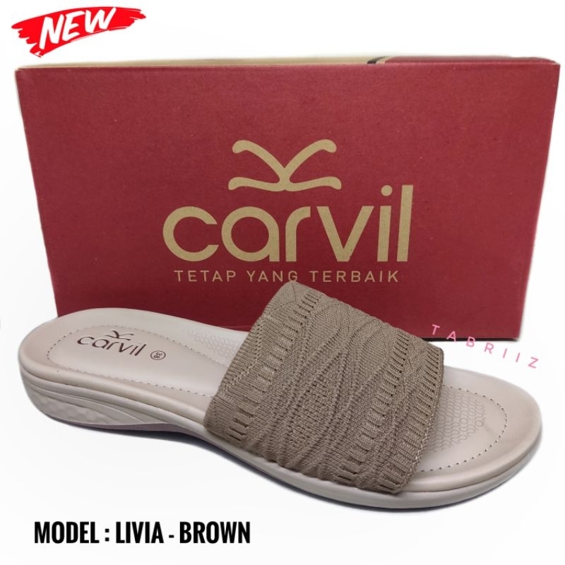 BARU Sandal Wanita Carvil Premium Sandal Carvil Wanita Model Slop Sandal Lebaran model terbaru - ORIGINAL