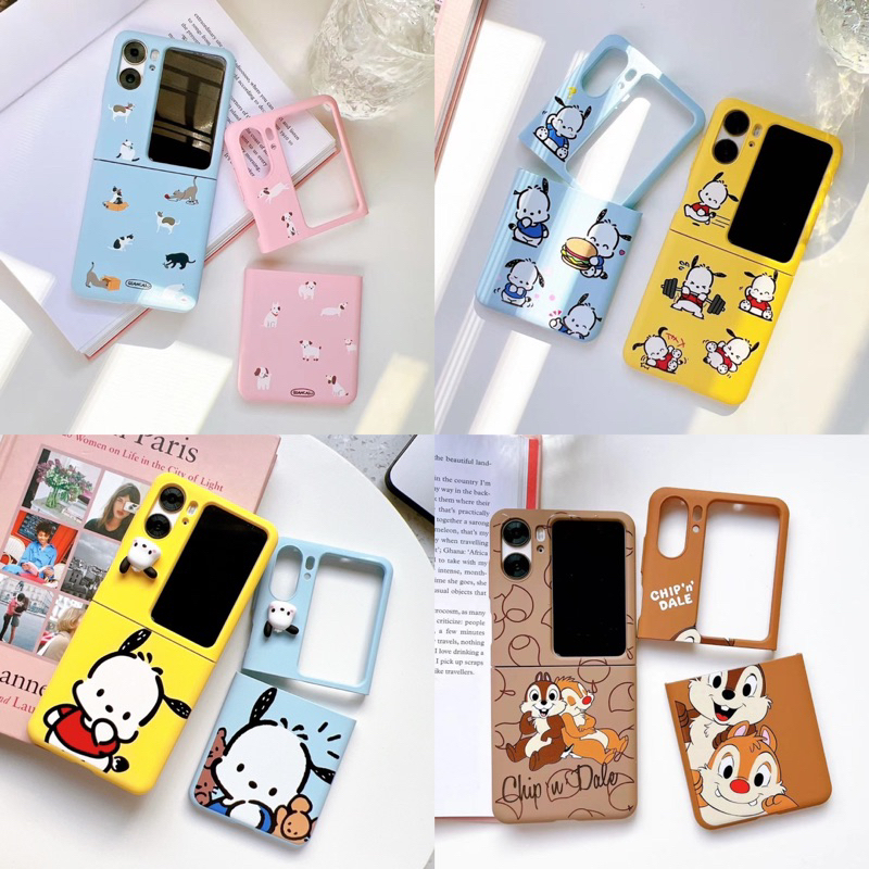 Korean Case OPPO Find N2 Flip 5G Folding Phone Casing Shockproof Protective Case Hardcase Colorful Cartoon