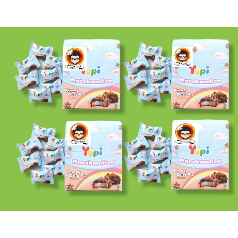 

Yupi Marshmallow Krunchy Choco Pie 1 Pak isi 24pcs/Permen Marshmallow enak