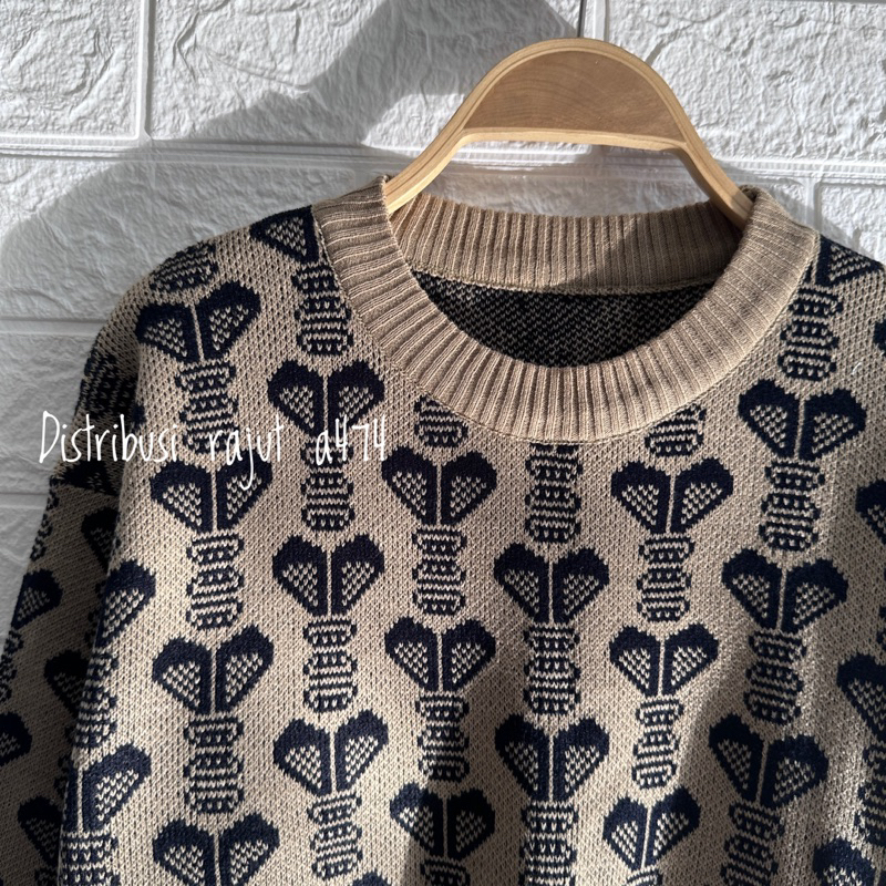 YOURA SWEATER RAJUT MOTIF ATASAN WANITA KOREA