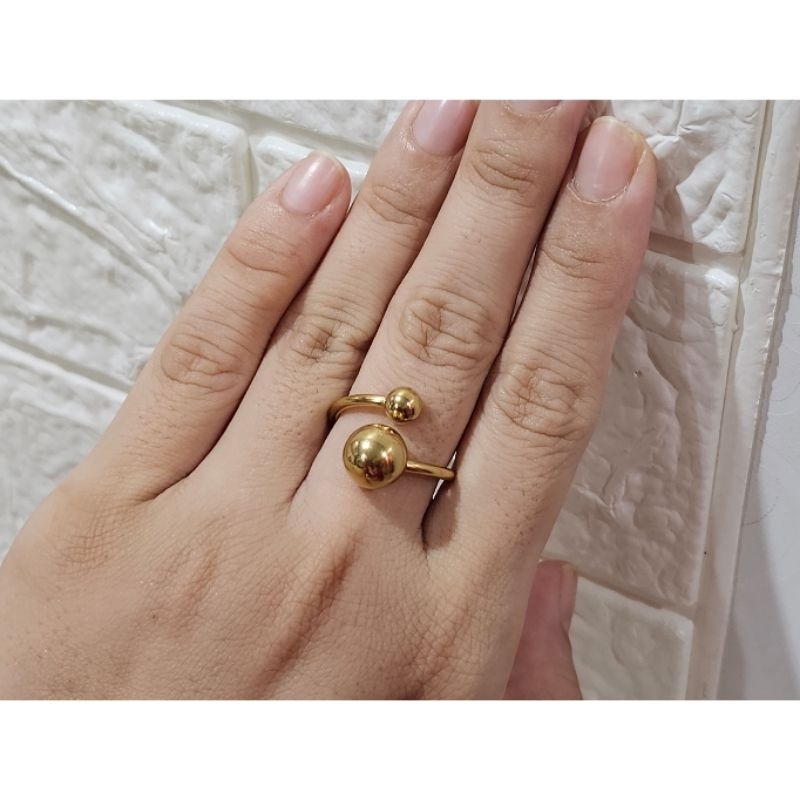 Cincin Titanium asli gold premium Quality anti karat anti alergi Stainless steel ori T883