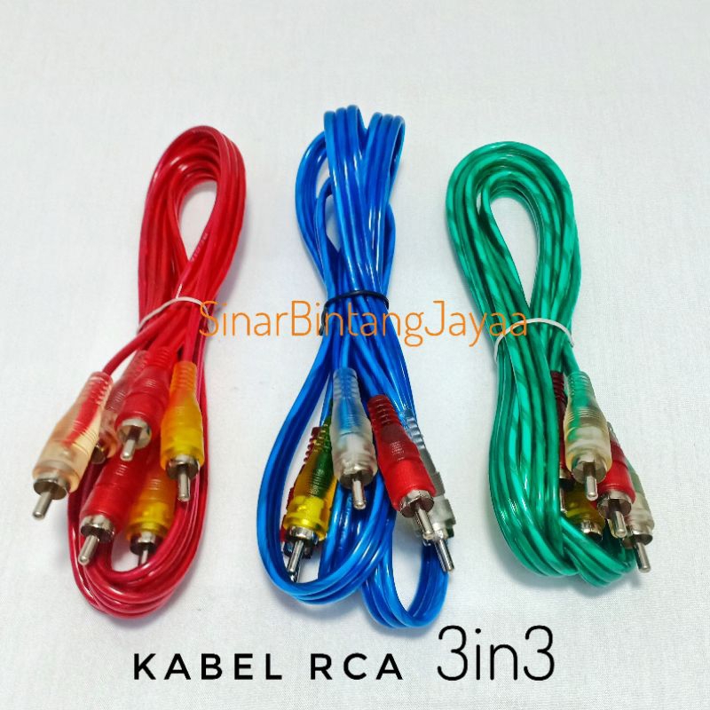KABEL RCA 3 KE 3 1,5 METER TRANSPARAN AUDIO VIDIO STB KE TV DVD KE TV