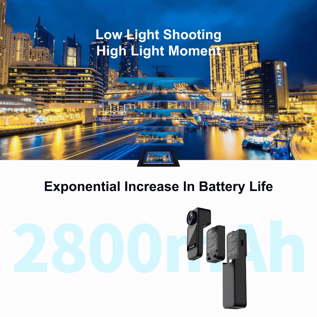 SJCAM C300 2800 mAH Mini Action Camera 5G/2.4G WiFi Sports Camera Dual layar 4K 30FPS 6-Axis stabilisasi gambar GYRO penglihatan malam Super 5G WiFi Webcam