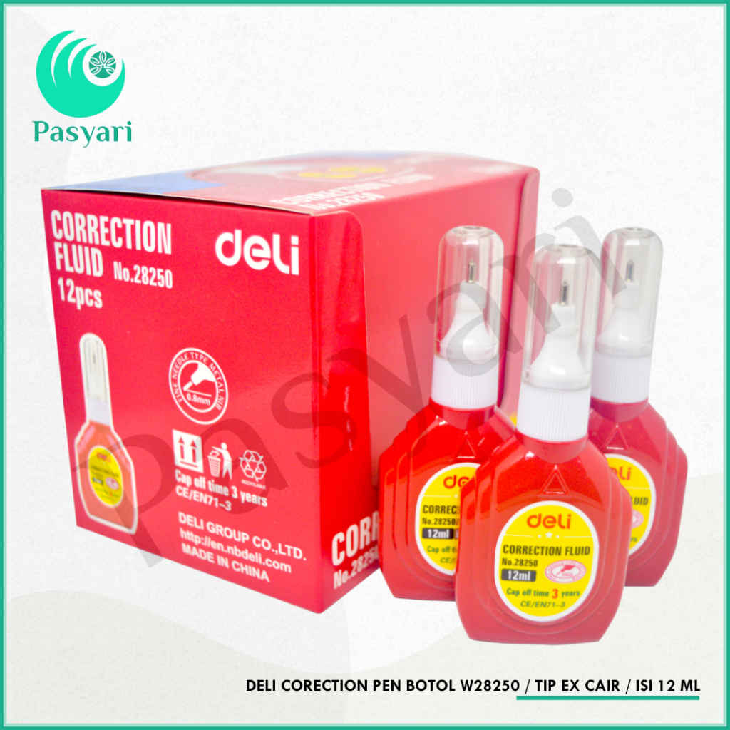 

DELI CORECTION BOTOL W28250 / TIP EX CAIR / ISI 12 ML