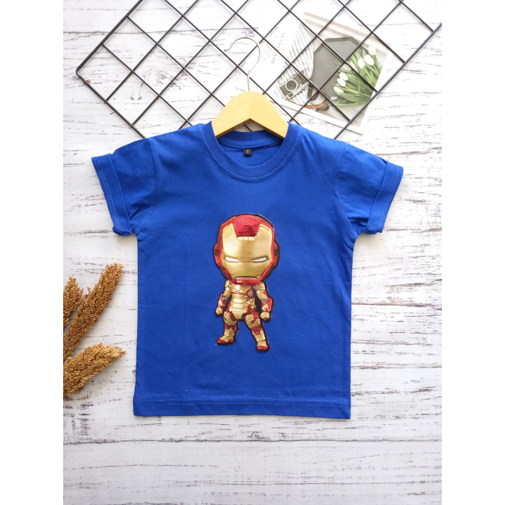 KAOS LED (NYALA) SUPERHERO ANAK 1-8 TAHUN