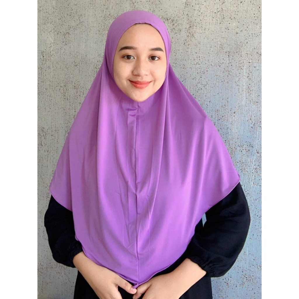 Jilbab Bergo Jersey Non Pet L Menutup Dada/Hamidah Jersey Ukuran L