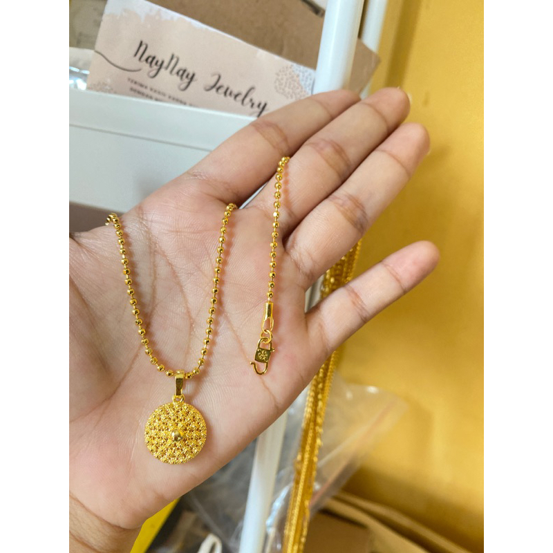 Kalung merica borobudur lapis emas 24k