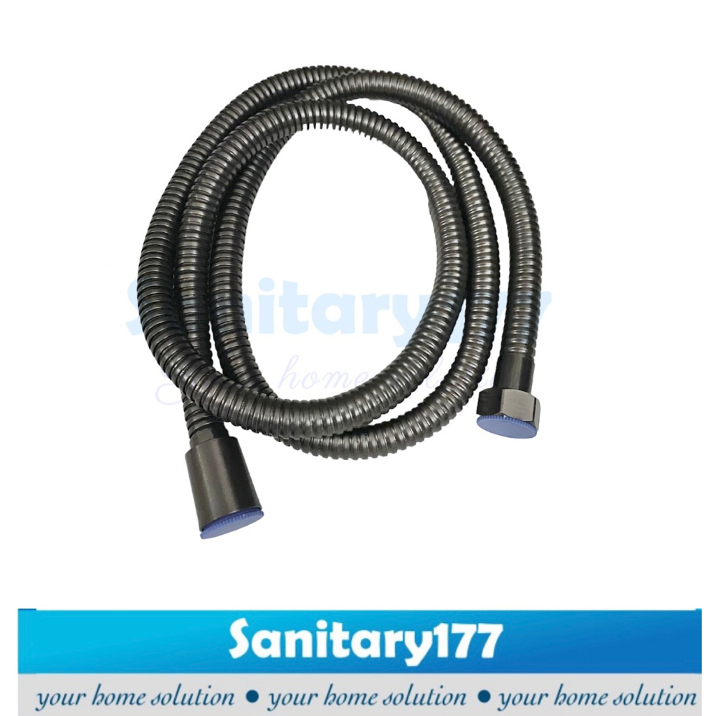 Selang Shower Fleksibel Stainless 304 Abu abu grey 150Cm-shower hose gunmetal utk shower mandi toilet flexible kloset closet