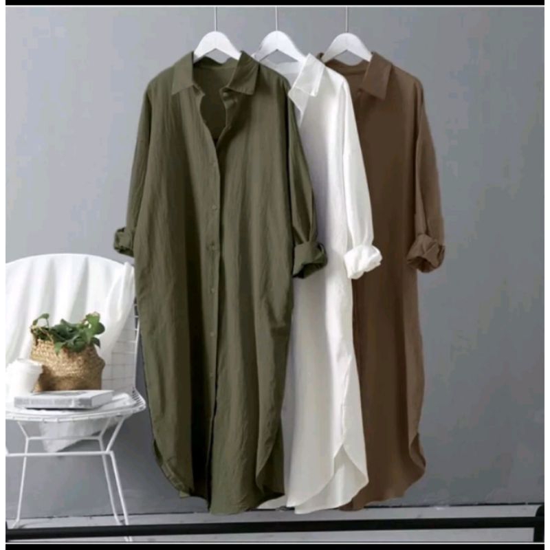 kemeja Tunik crinkel premium oversize harga Grosir