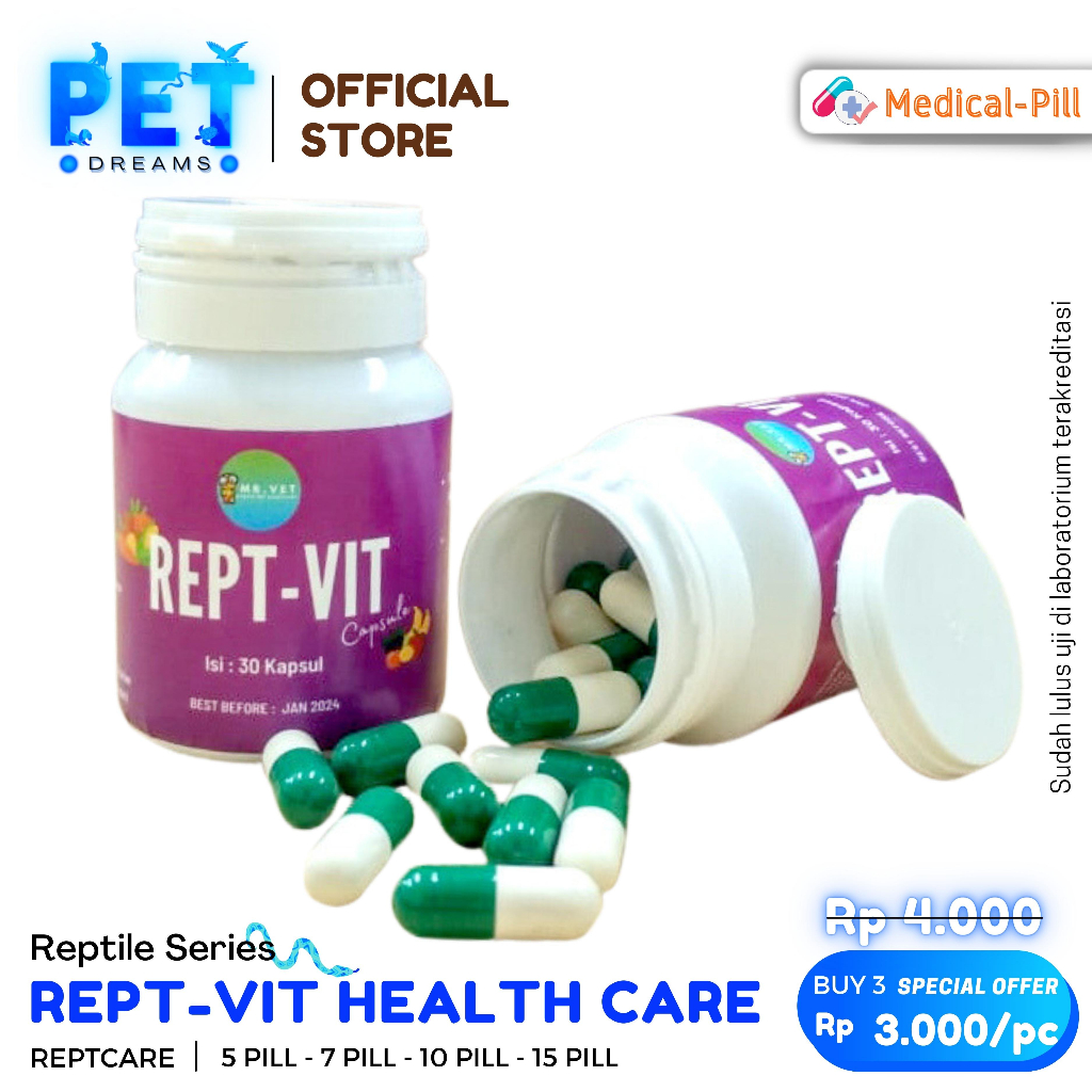 PROMO MRVET REPT VIT KAPSUL PENAMBAH NAFSU MAKAN REPTILE SULCATA