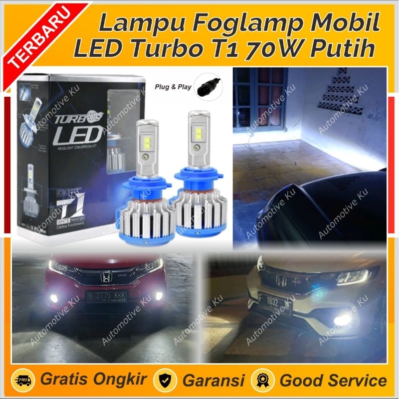 LAMPU FOGLAMP KABUT BUMPER  H11 SUPER TERANG LED TURBO T1 70 WATT PUTIH HEMAT DAYA (BISA UNTUK LAMPU