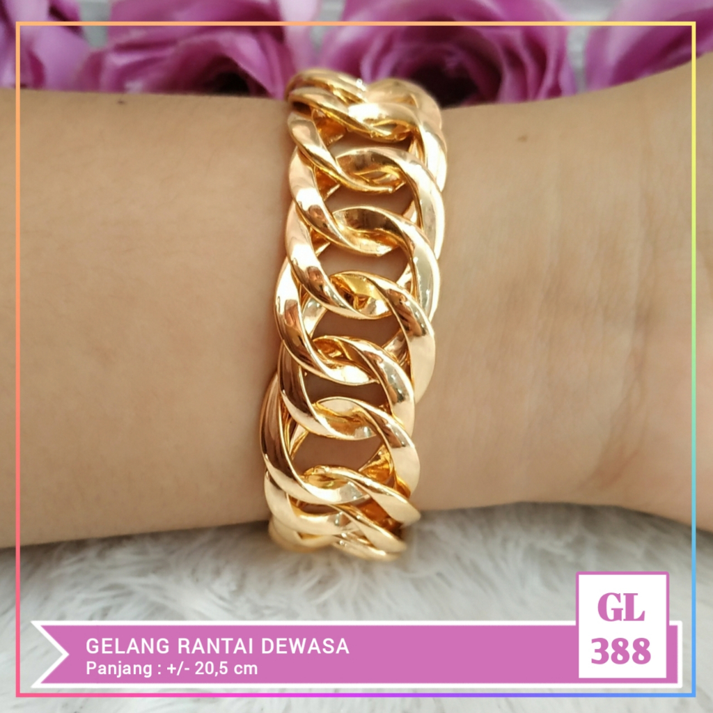 Gelang xuping gelang dewasa rantai besar perhiasan lapis emas gold GL 388