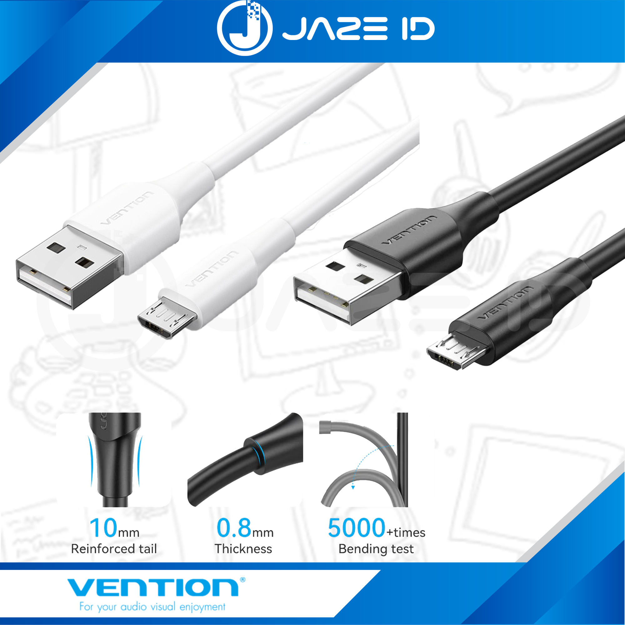 Vention Kabel Charger Data Micro USB Android Fast Quick Charging Power