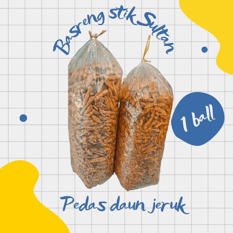 

500gram basreng stik pedas daun jeruk bumbu melimpah