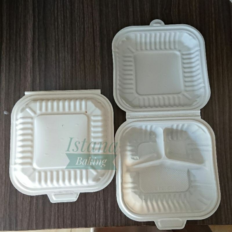 Istana Baking 25Pcs Box Nasi Plastik Sekat Wadah Nasi Plastik