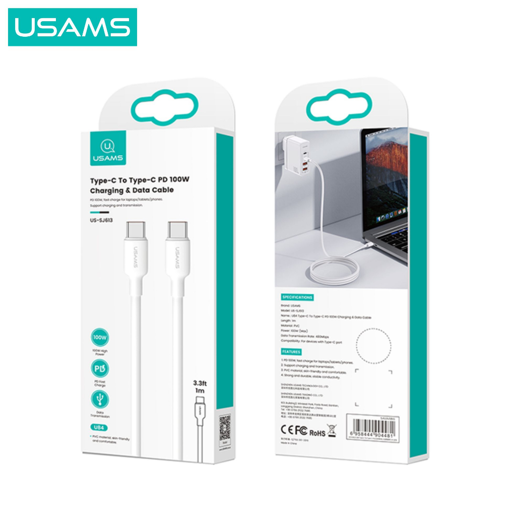 USAMS U84 Kabel Data Fast Charging Type C to Type C PD 100W