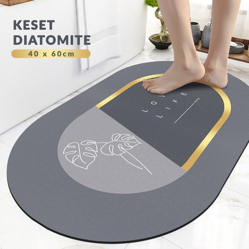 PROMO BEST SELLER Keset kamar mandi super nyaman ukuran 3.8mm anti slip bundar Keset Kaki Nyerap Air Diatomite Anti Slip - GOSALE99