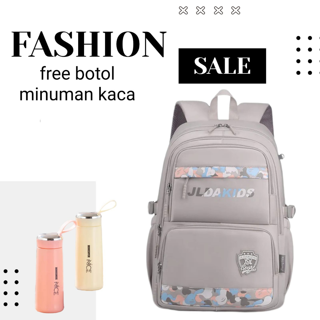 2023 Tas Punggung Ransel Wanita Import Backpack Cewek Impor (1 KG MUAT 2) JLD KIDS  FREE BOTOL