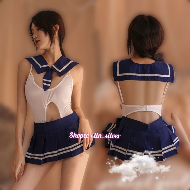 Lingerie Cosplay Kostum Seragam dan Rok Pelajar Siswi Murid Sekolah Jepang Wanita Seksi / Lingeri Cosplay Siswi Jepang