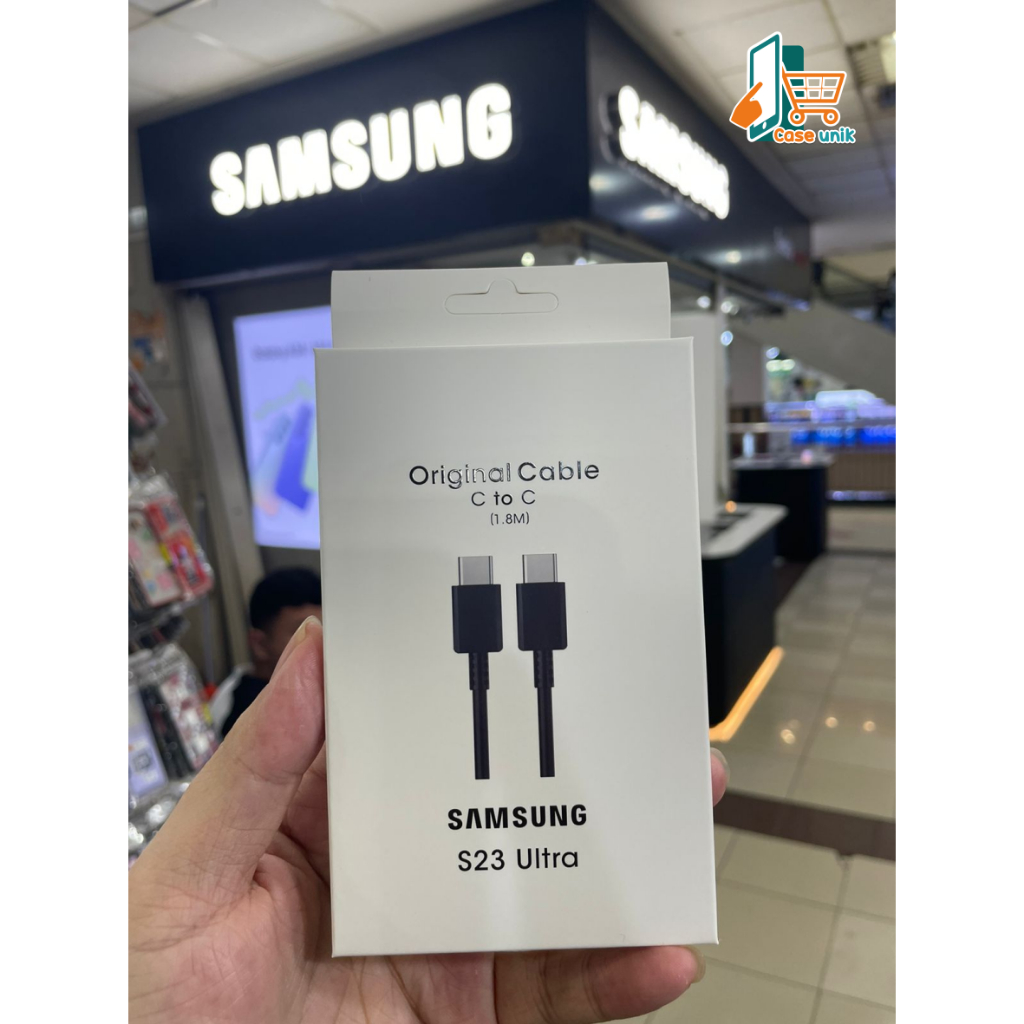 KABEL DATA CABLE ORIGINAL SAMSUNG S23 ULTRA 1.8M SUPER FAST CHARGING FOR GALAXY A23 A33 A53 A73 S21+ S21FE S21 S22 S22+ S22 NOTE 20 20 S23 S23+ S23 ULTRA Z FLIP 4 Z FOLD 4 Z FLIP 3 Z FOLD 3 ORIGINAL TYPE C TO TYPE C CS5797