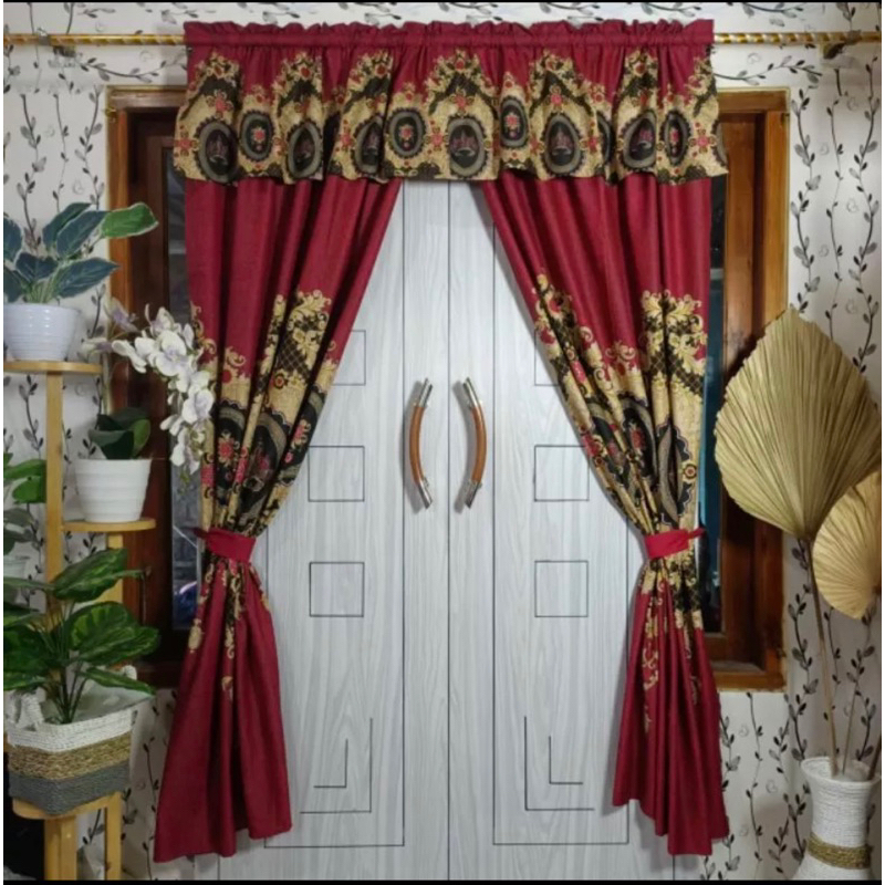 Gorden serut 2 layar 140x200 multifungsi pintu/jendela