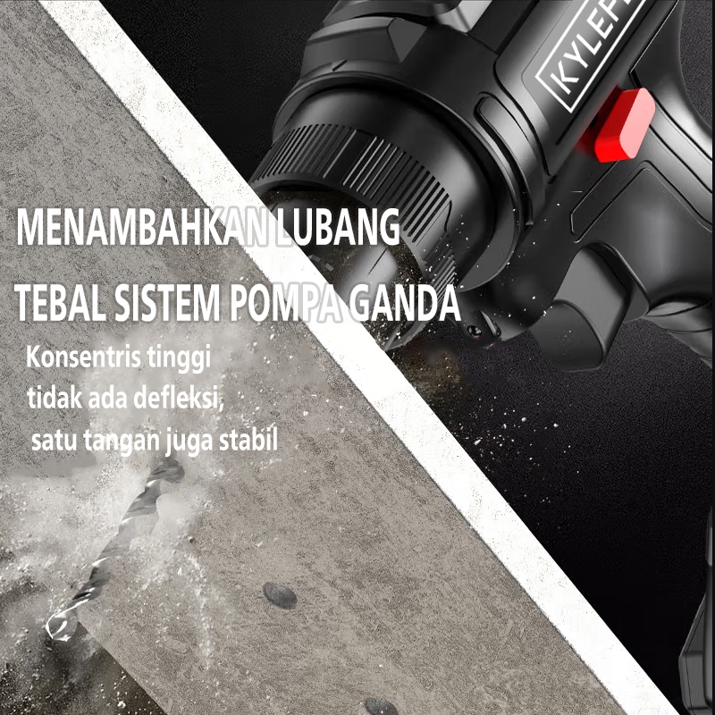 Mesin Bor Cordless/Bor Baterai/ Bor Listrik/Beton Besi Kayu Full 388VF Set Pilihan Bor Tanpa Kabel- Cordless Drill bor cas with 2 baterai/kasus/charger bor impact baterai