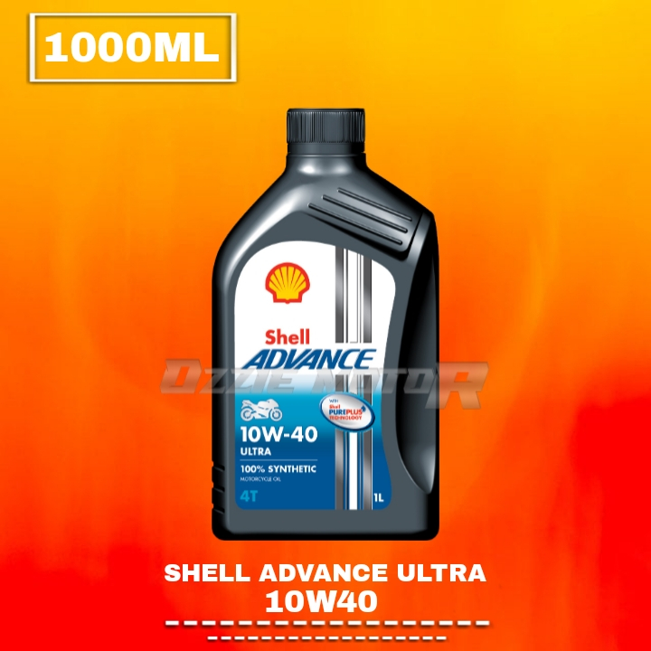 Shell Advance Ultra 10W40 / 15W50 / 5W40 MA &amp; MB 1L Oli mesin motor Matic &amp; 4T 100% synthetic