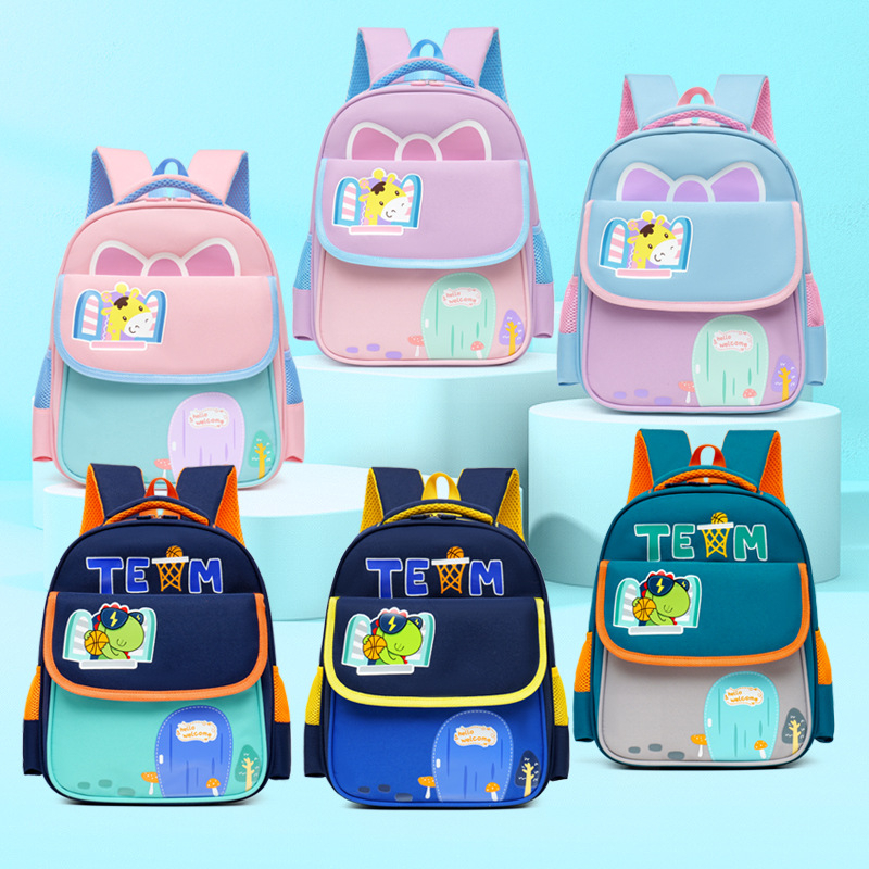 169 IMPORT Tas Sekolah Anak TK / PAUD Karakter Dino Jerapah Super Ringan Backpack Tas Ransel Anak