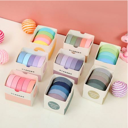 

Washi Tape Deco Masking Tape untuk Diary 5pcs Set