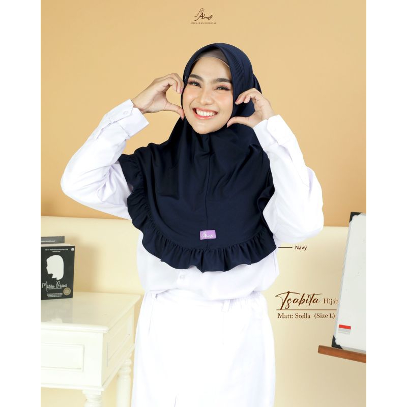 Arrafi Hijab Jilbab Kerudung Bergo Tsabita Hijab Sekolah (L) Original Terbaru