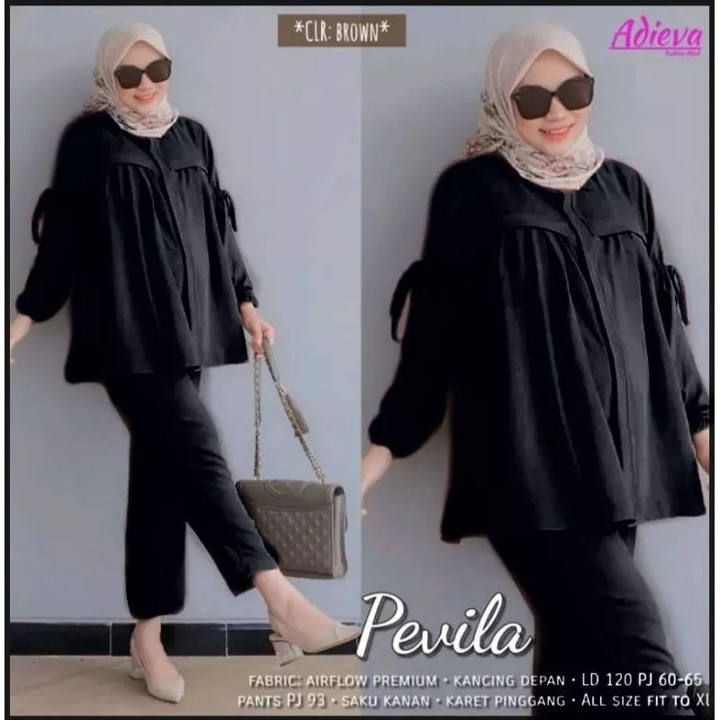 Pevila set (baju + celana) / setelan wanita TERBARU